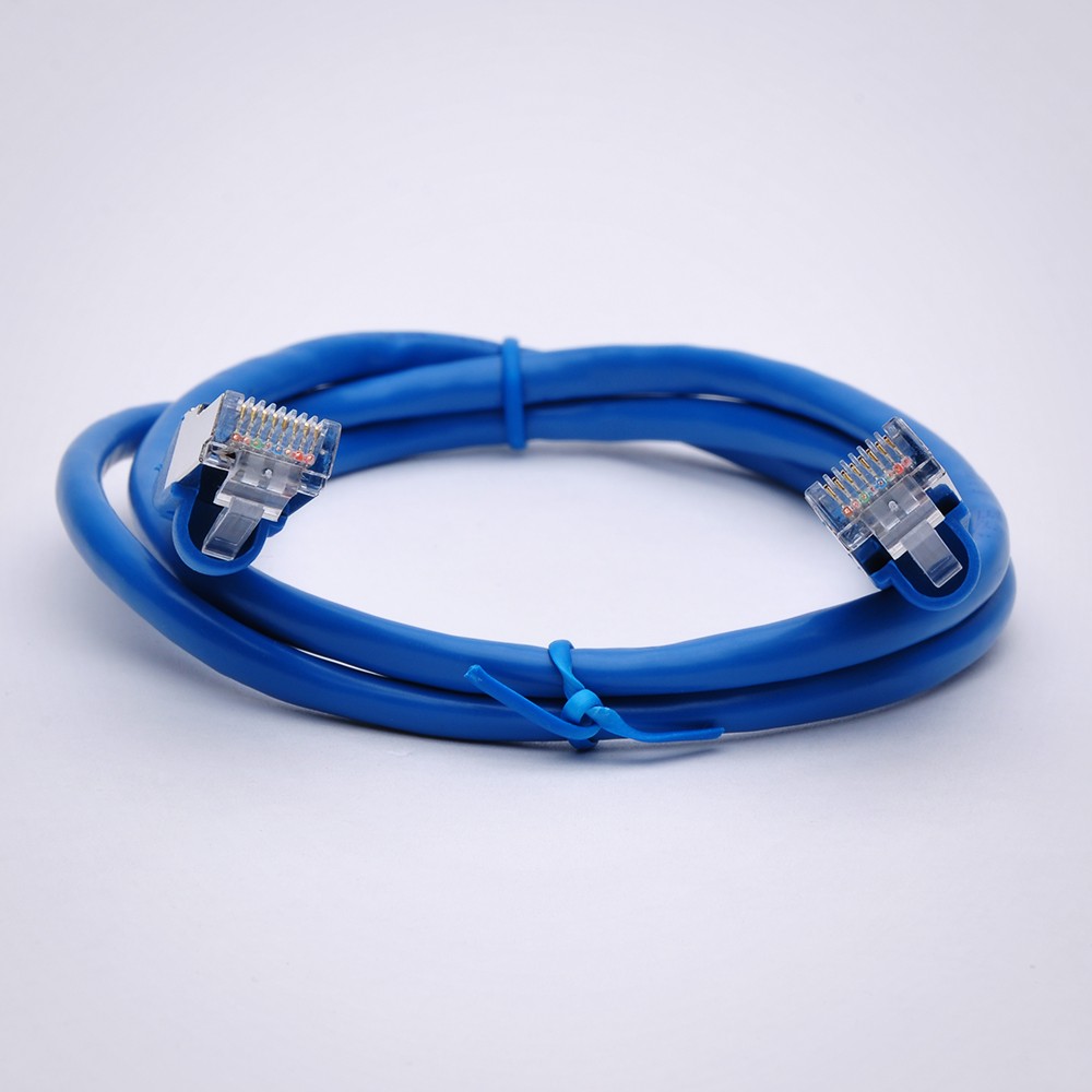 3 p&eacute;s-cat5e-cabo Ethernet blindado-azul