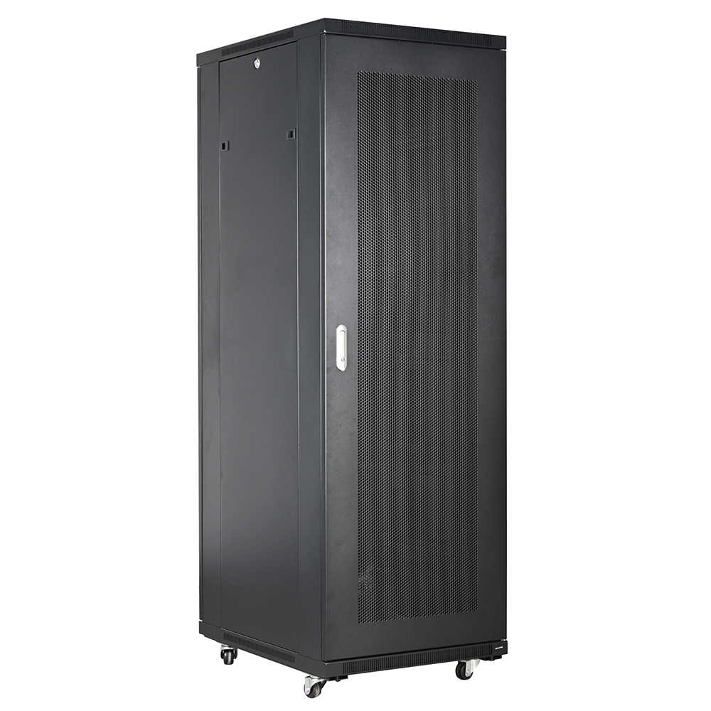 42u gabinete de rack de servidor perfurado de onda plana de 19 polegadas