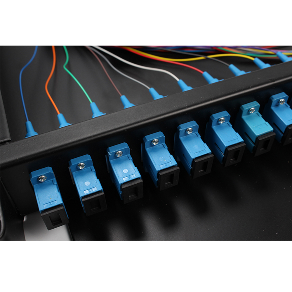 Kit de patch panel 1U de 24 portas para SC/UPC duplex 50/125µm multimodo OM3