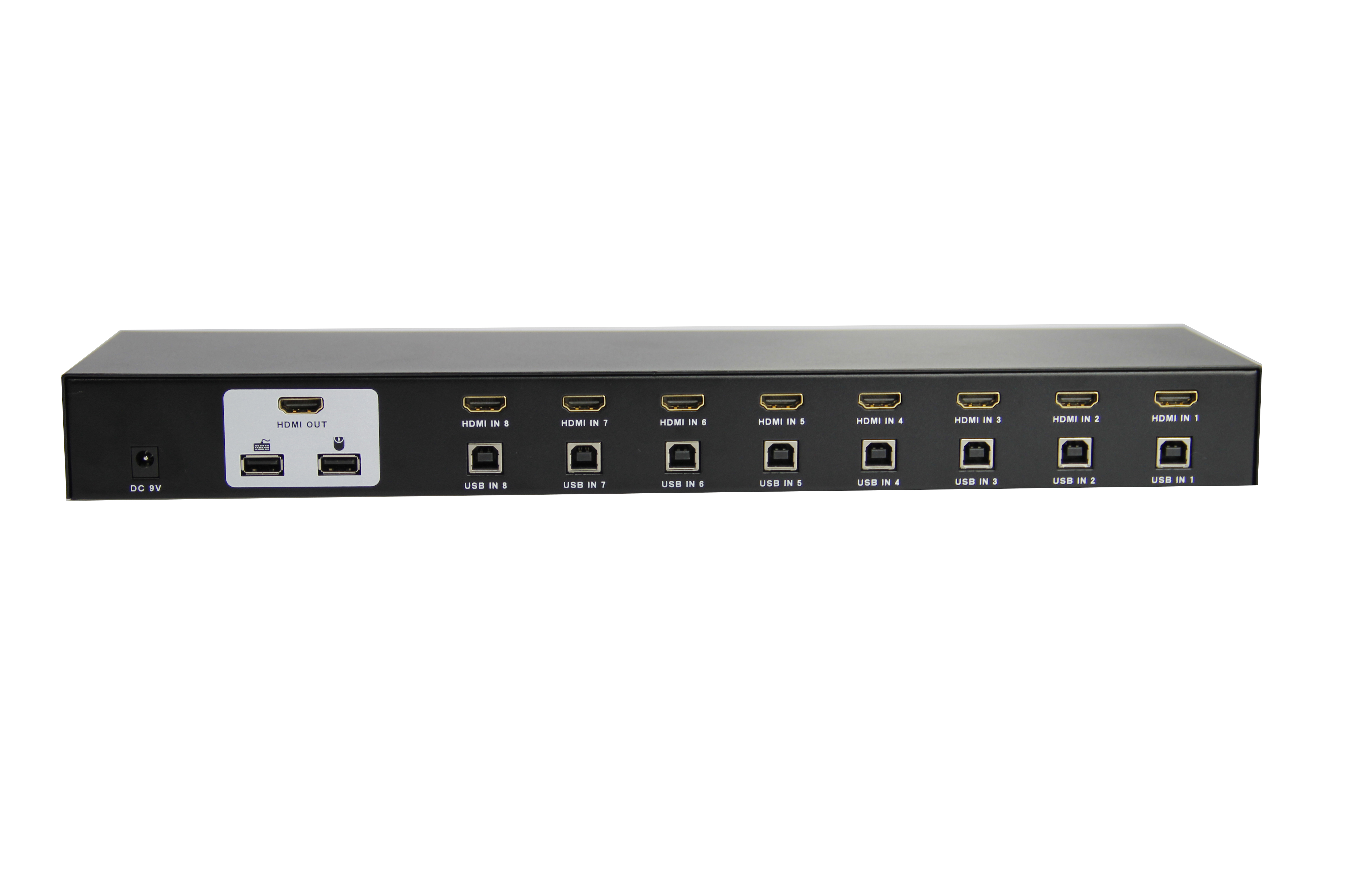 Montagem em rack HDMI 4,8 portas, switch KVM de mesa, montagem em rack 1U