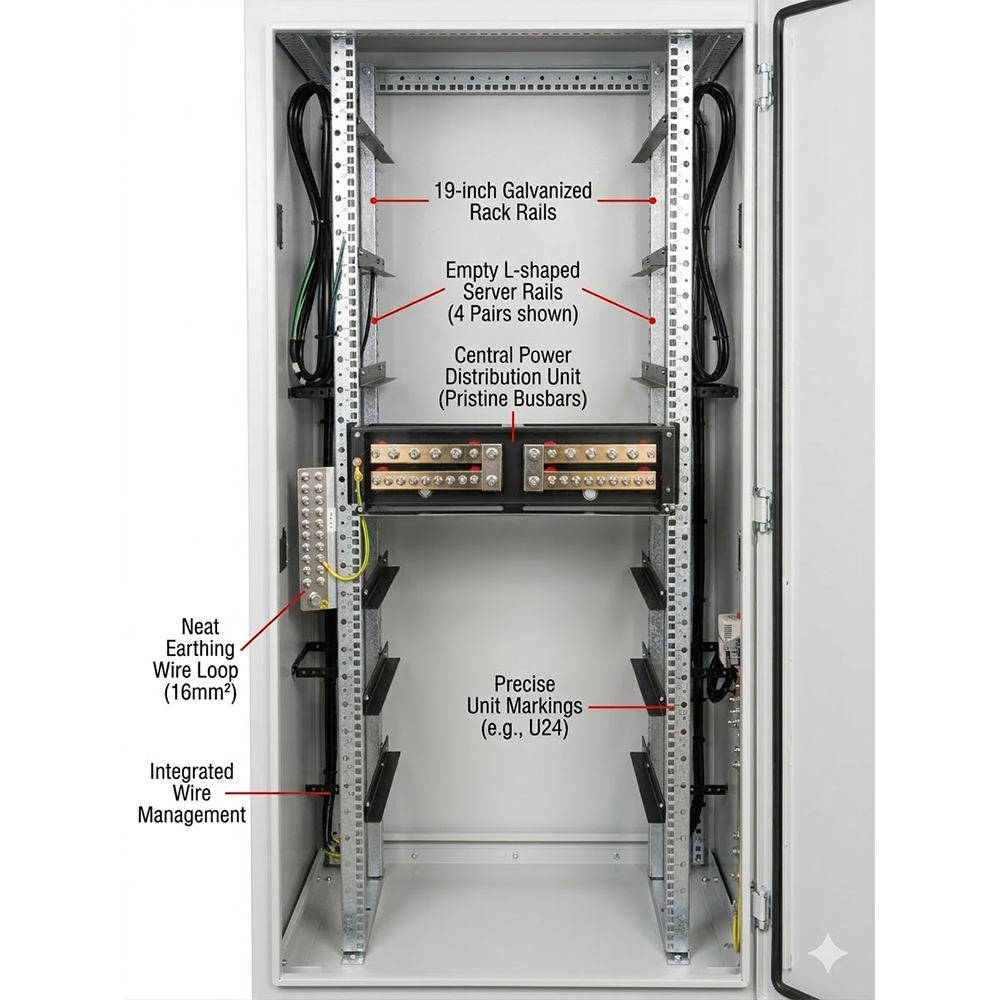 Gabinete de telecomunicações externo IP65 42U 800×800 com ar condicionado e sistema de monitoramento