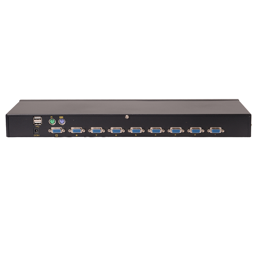 Switch KVM 1U 19'' VGA 8 portas para montagem em rack, modelo autônomo