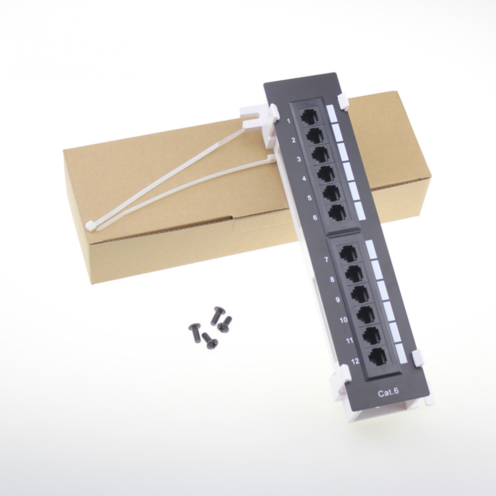 Patch Panel Cat5e ou Cat6 UTP 12Port para montagem em parede