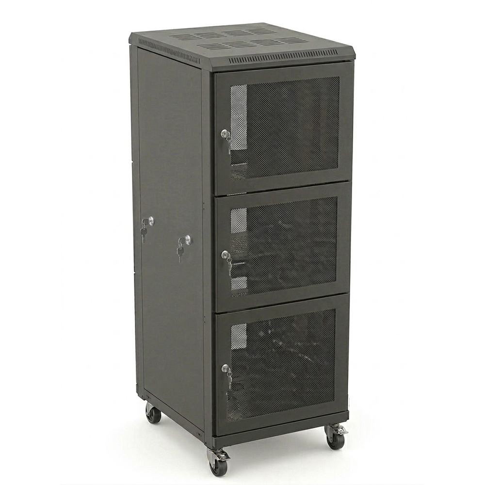 Gabinete de rack de servidor 42U com 3 compartimentos 800x1000 | Gabinete de rede resistente de perfil de 9 dobras com portas de malha ARC 