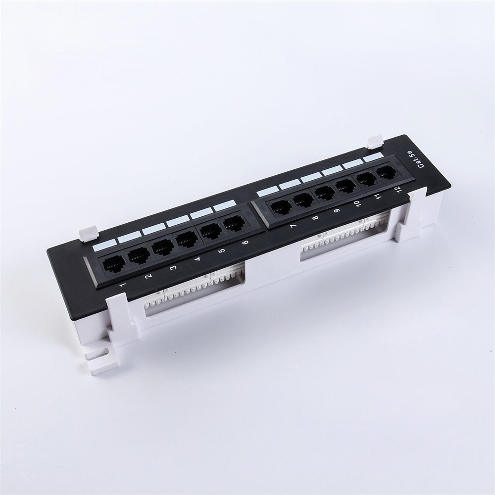 Patch Panel Cat5e ou Cat6 UTP 12Port para montagem em parede