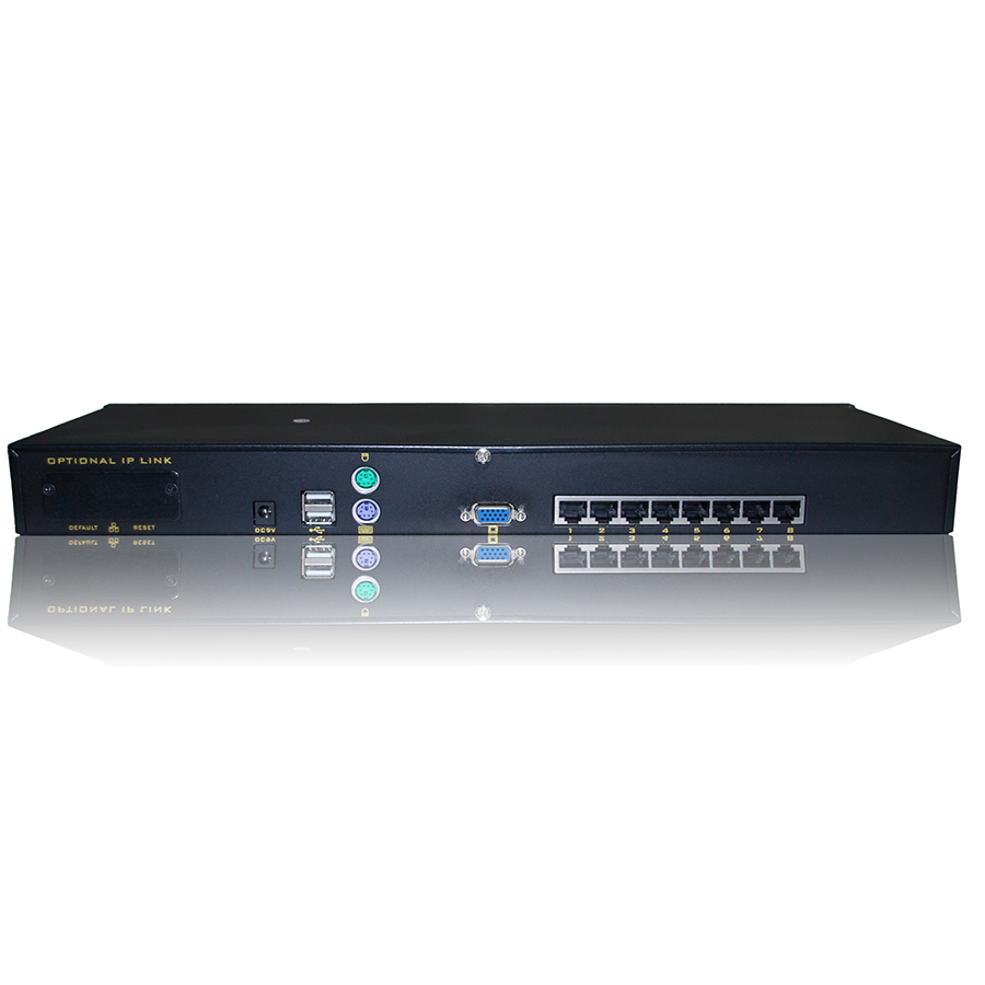 1U 19'' para montagem em rack RJ45 Cat5 4,8,16 portas comutador KVM autônomo