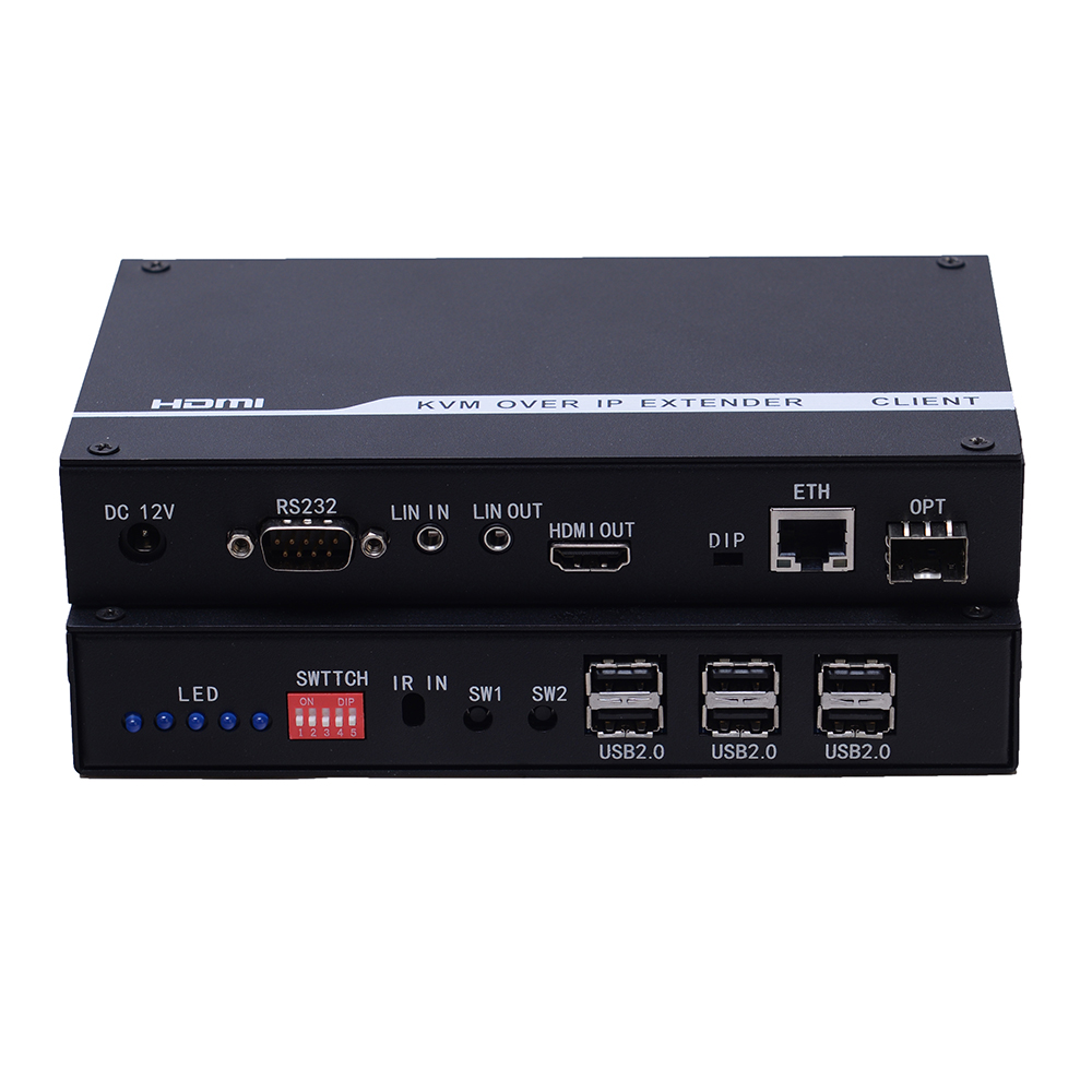 extensor de rede óptica KVM OVER IP HDMI sem perdas