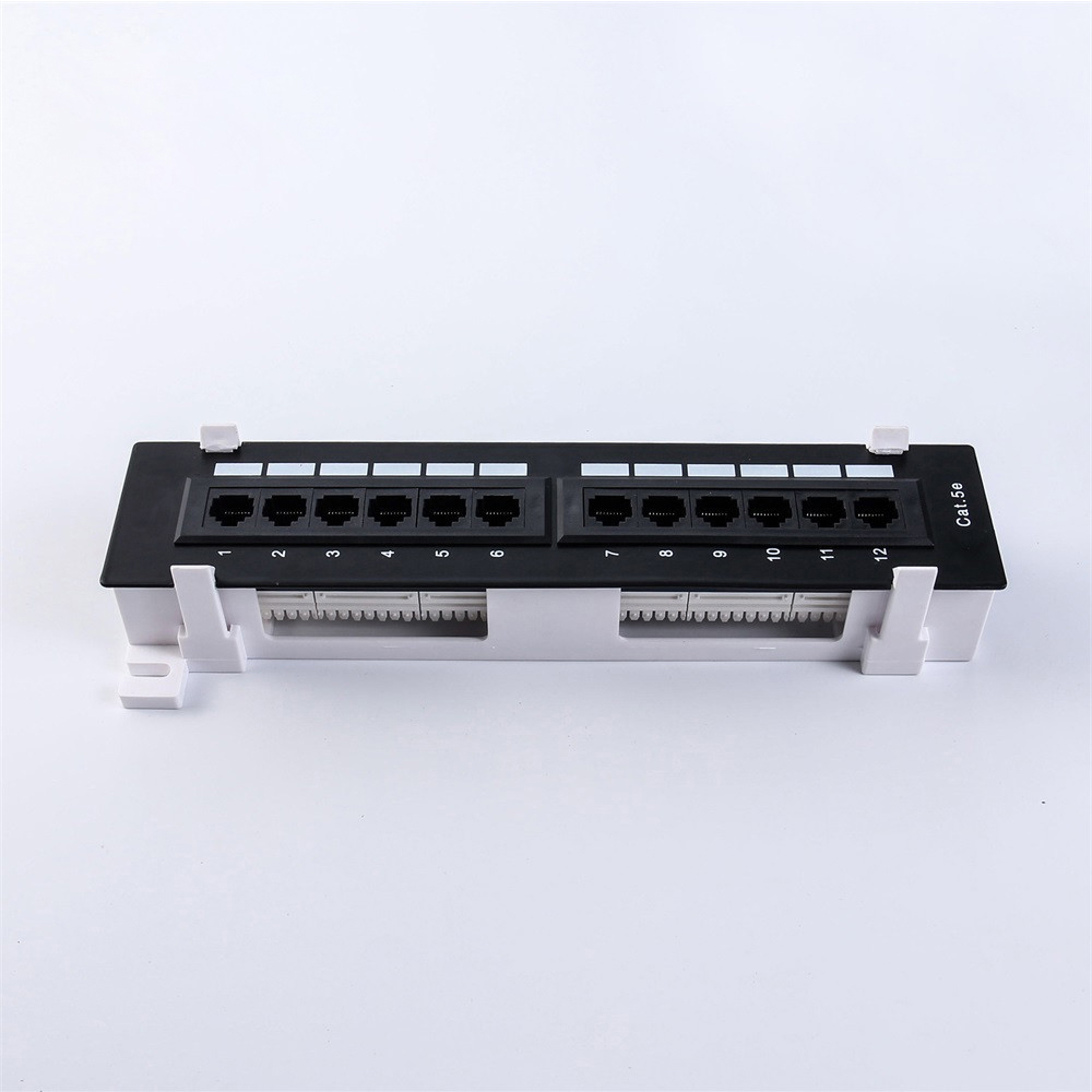 Patch Panel Cat5e ou Cat6 UTP 12Port para montagem em parede