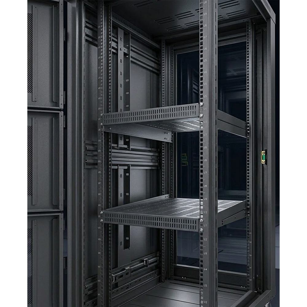 Gabinete de rack de servidor 42U com 3 compartimentos 800x1000 | Gabinete de rede resistente de perfil de 9 dobras com portas de malha ARC 