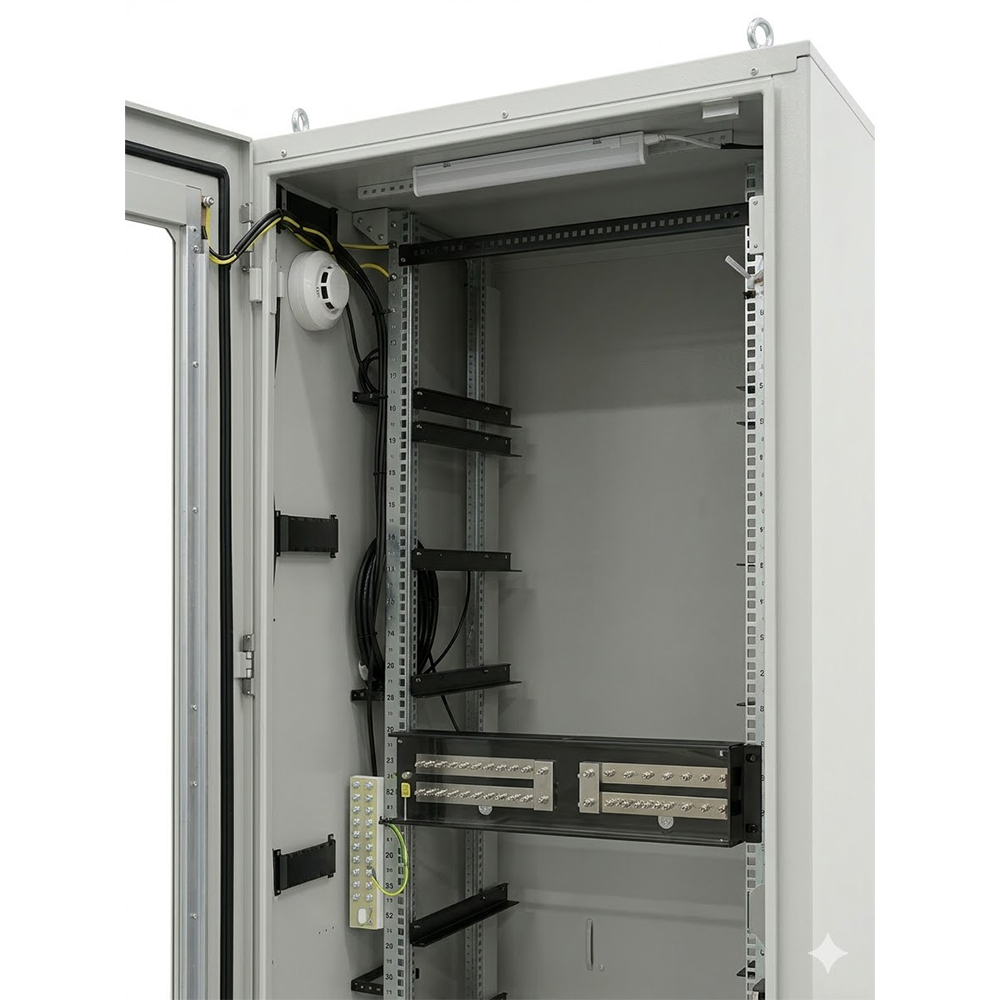 Gabinete de telecomunicações externo IP65 42U 800×800 com ar condicionado e sistema de monitoramento