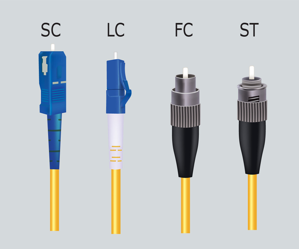 cabo de fibra &oacute;ptica com conector sc-lc-fc e st