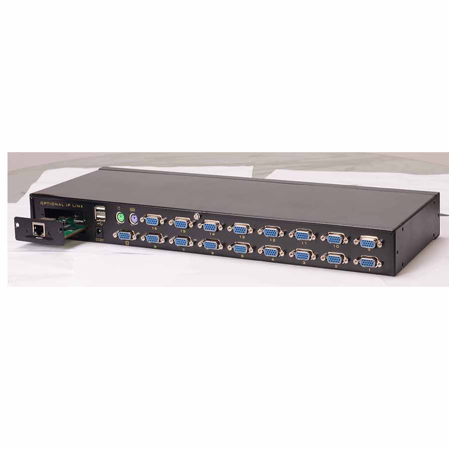 1U 19 '' Rackmount VGA 8 portas KVM Switch, modelo autônomo, alta resolução