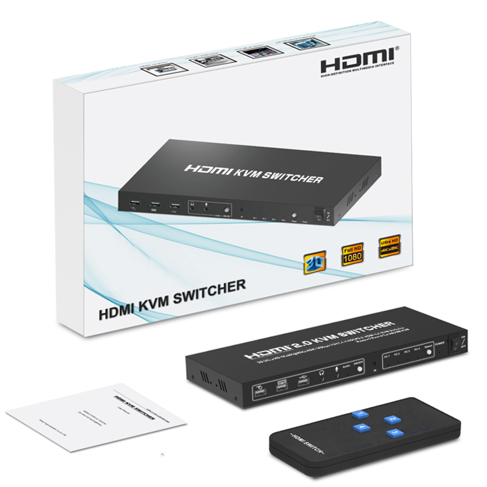 Novo switch kvm 4x1 hdmi 4 portas 3840x2160 @ 30hz