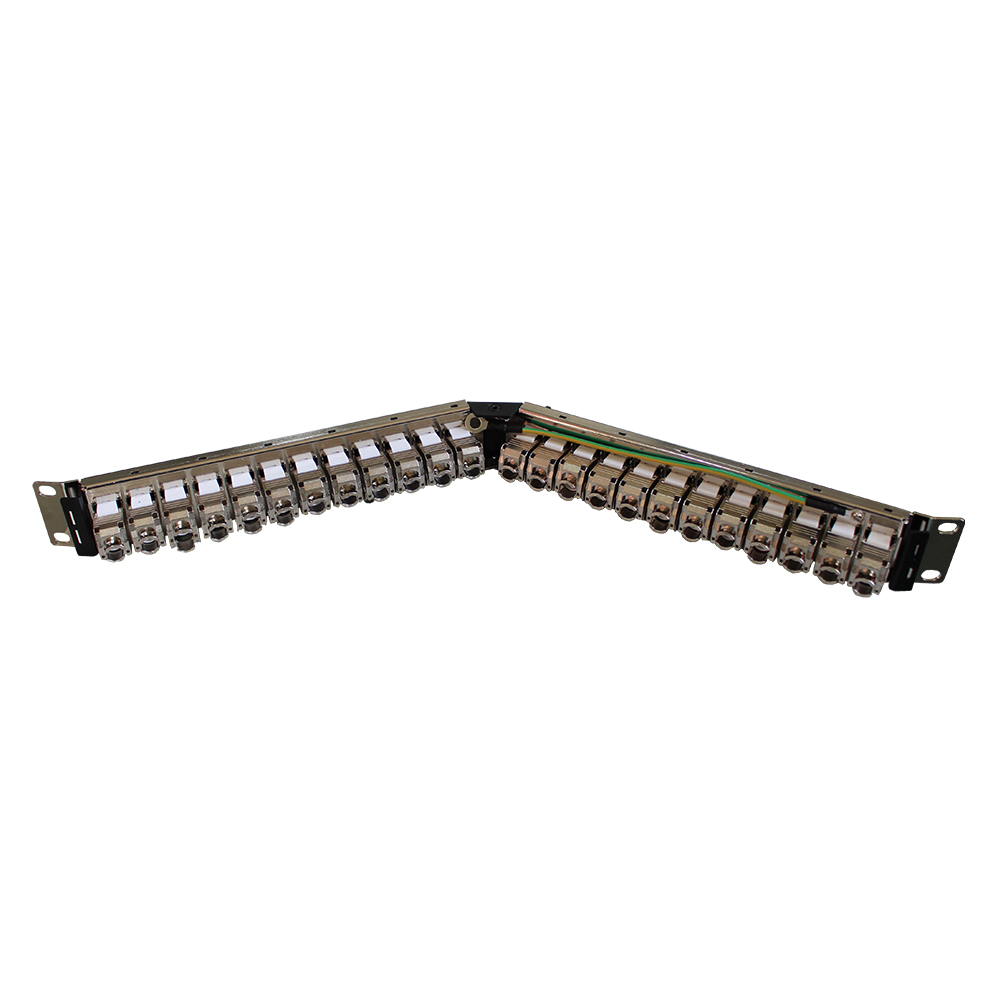  1U 24 portas FTP em ângulo CAT6 Patch Panel com tomadas sem ferramentas