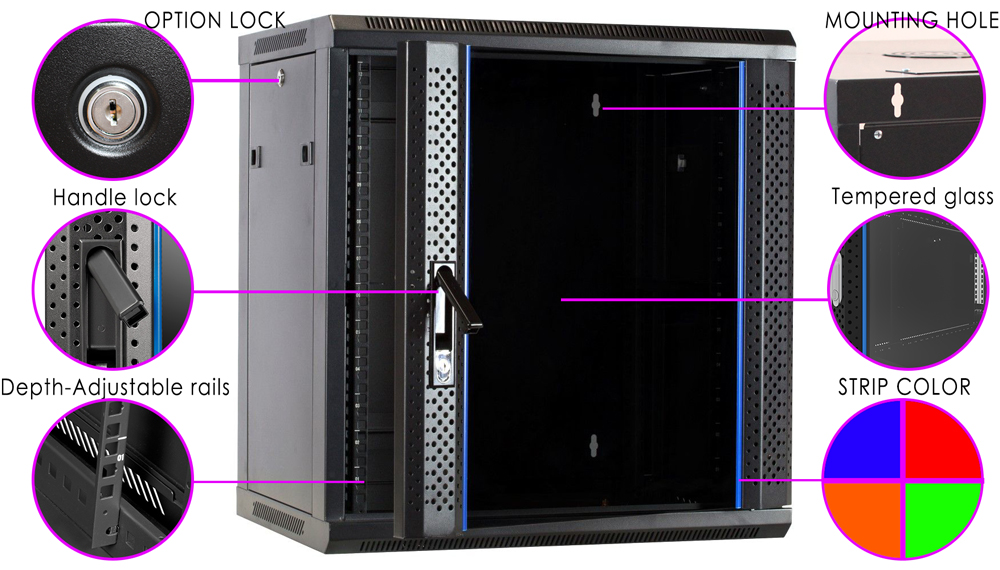Gabinete de dados com parede de vidro s&eacute;rie WEBIT-3NB