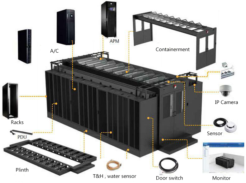 Armário de rack de servidor inteligente de 19' com tela LCD para monitorar e controlar remotamente