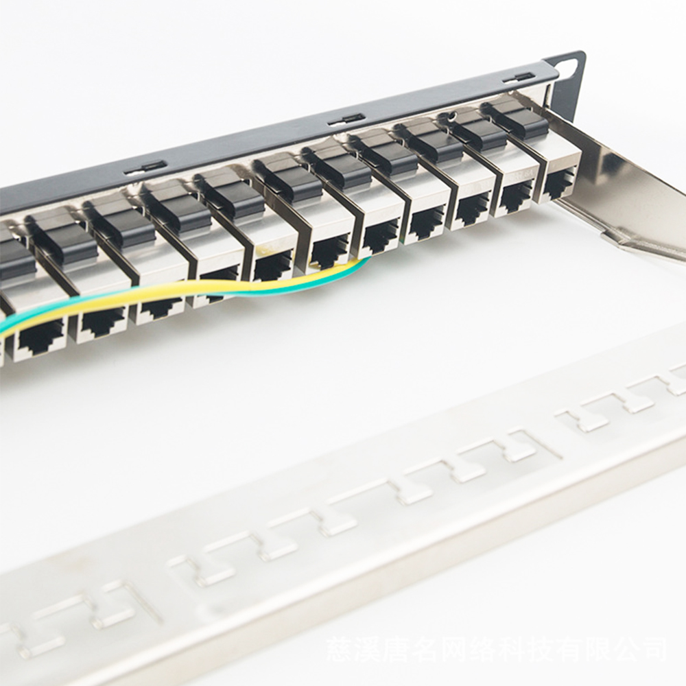 Painel de remendo em branco STP 1U 24 portas montado em rack para cabeamento de cobre