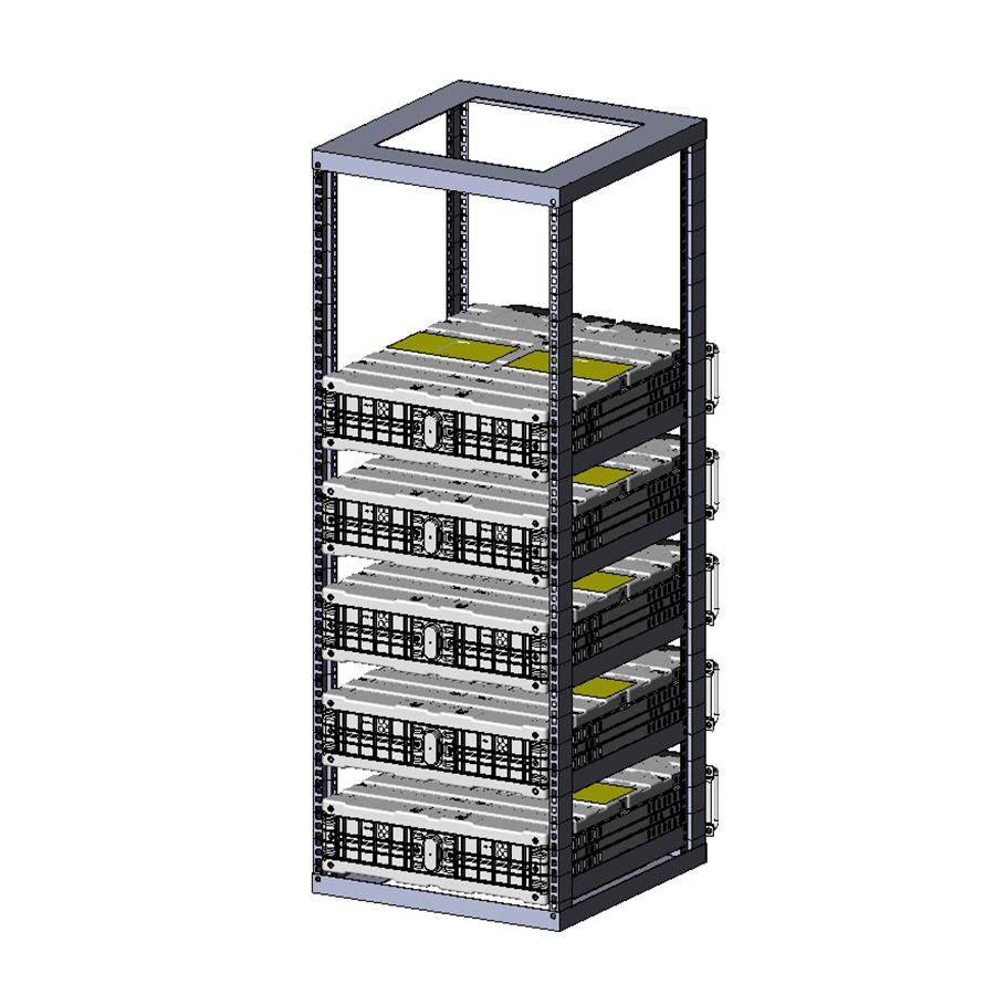 Rack de estrutura aberta de 4 postes com rodas