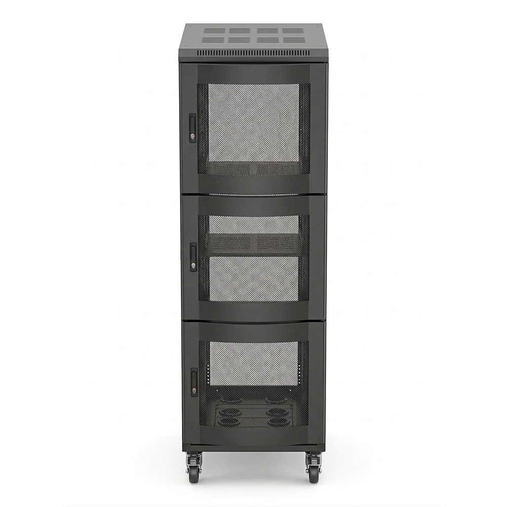 Gabinete de rack de servidor 42U com 3 compartimentos 800x1000 | Gabinete de rede resistente de perfil de 9 dobras com portas de malha ARC 