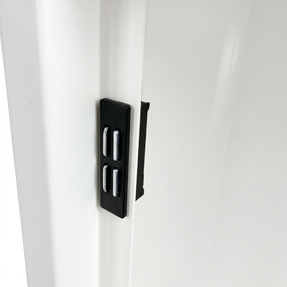 Armário de armazenamento em aço montado na parede com porta de vidro - fecho magnético, 380×210×382mm