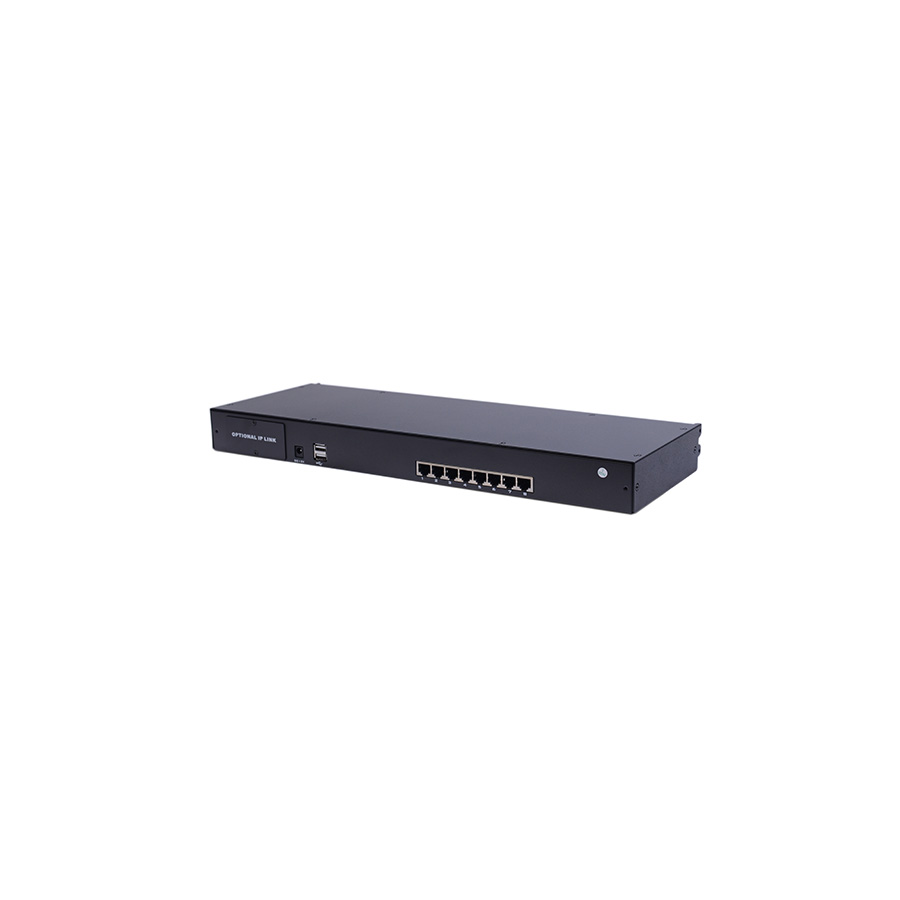 Console de switch KVM LCD de várias portas RJ45 Cat5 de 19 polegadas