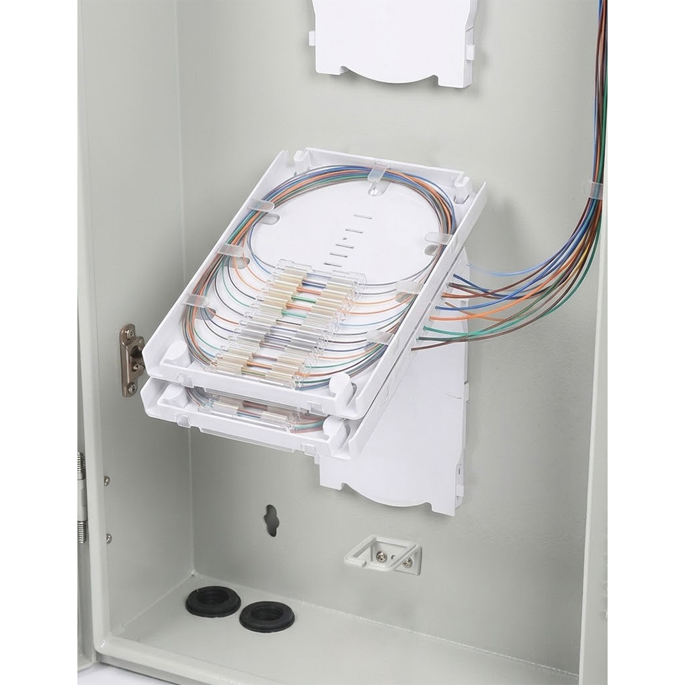 Quadro de distribuição de fibra óptica montado na parede de 48 núcleos | Patch Panel de fibra interna para FTTH e telecomunicações