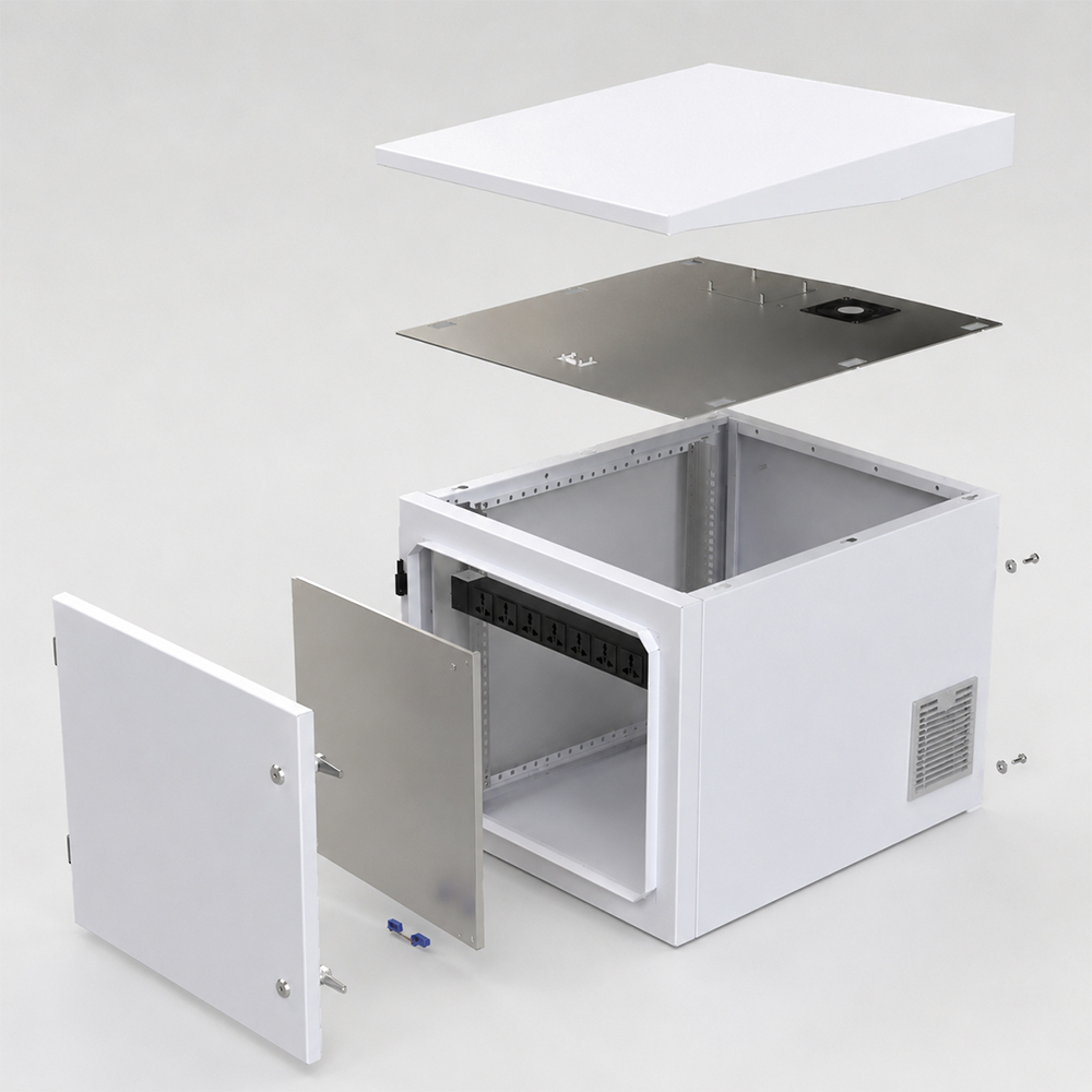 O armário exterior Polo do cerco das telecomunicações IP55 montou 11U 600x780mm com telhado inclinado