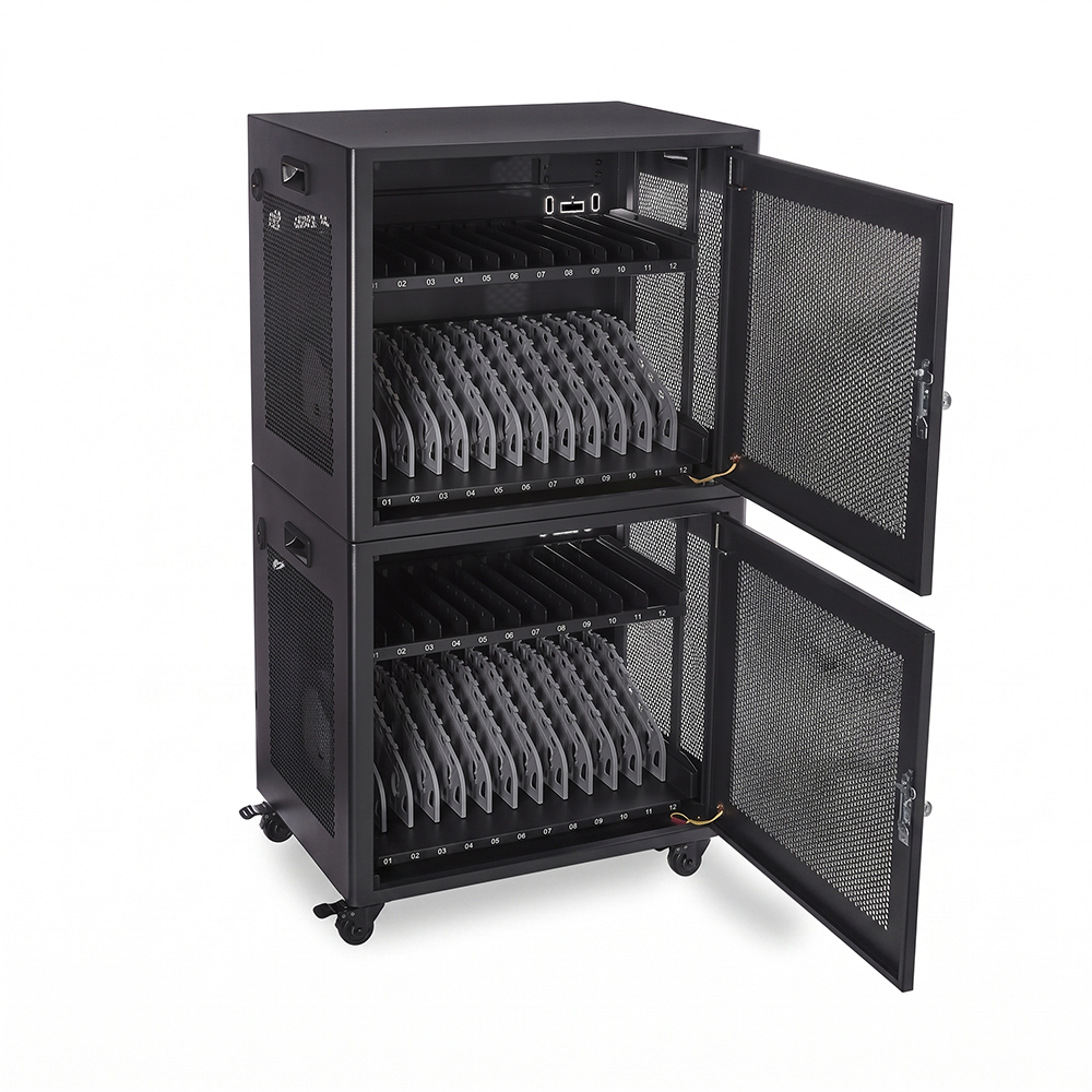 Gabinete de carregamento de 12 dispositivos tamanho mini para laptop e Chromebook 110/220 V CA | WebiT WB-CC-XS